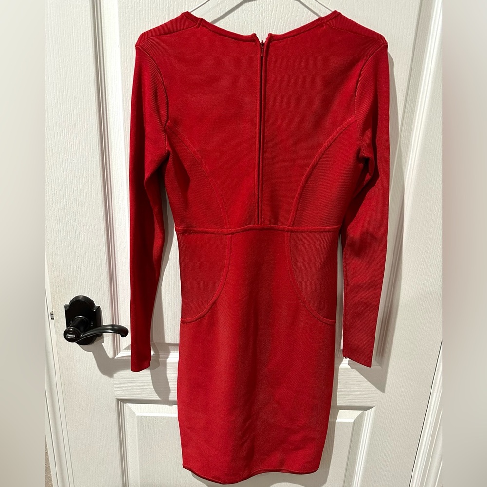 Ted Baker Red Knit Aspin Long Sleeve Celebrity Bodycon Sheath Dress - Picture 11 of 13
